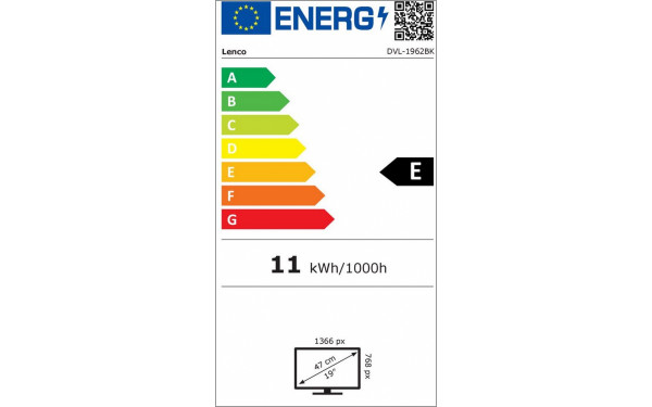 LENCO DVL-1962 Noir - &Eacute;tiquette &eacute;nergie v2
