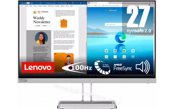LENOVO L27i-40 - Vue de face