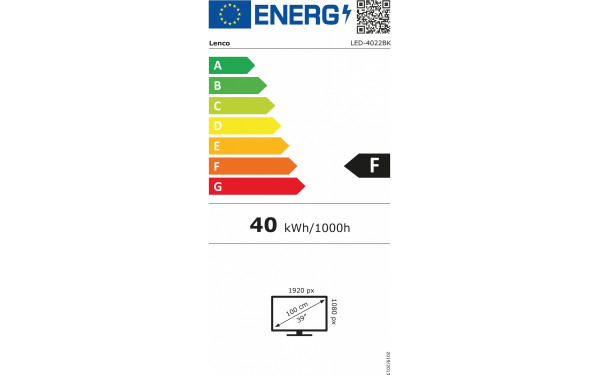 LENCO LED-4022BK - &Eacute;tiquette &eacute;nergie v2