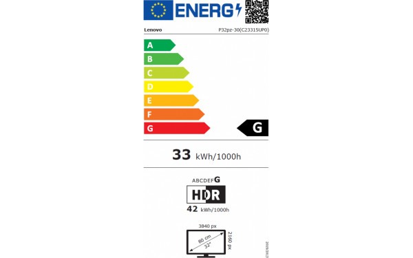 LENOVO ThinkVision P32pz-30 - &Eacute;tiquette &eacute;nergie v2