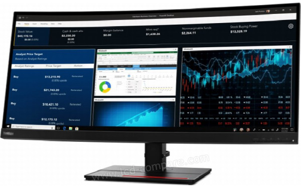 LENOVO ThinkVision P34w-20 - Vue 3/4 droite