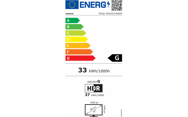 LENOVO Legion R32qc-30 - &Eacute;tiquette &eacute;nergie v2