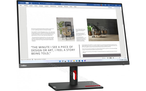 LENOVO ThinkVision S27i-30 - Vue 3/4 gauche