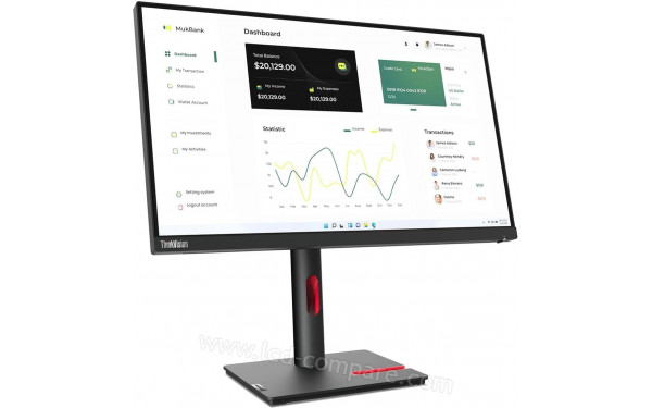 LENOVO ThinkVision T23i-30 - Vue 3/4 gauche