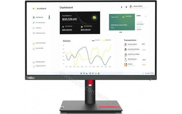 LENOVO ThinkVision T23i-30 - Vue de face