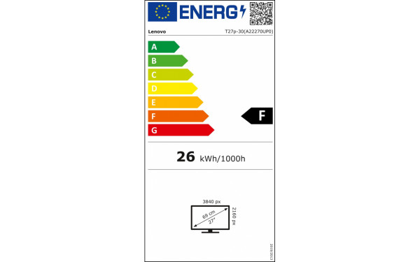 LENOVO ThinkVision T27p-30 - &Eacute;tiquette &eacute;nergie v2