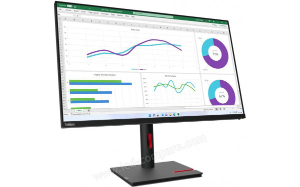 LENOVO ThinkVision T32h-30 - Vue 3/4 gauche