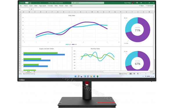 LENOVO ThinkVision T32h-30 - Vue de face