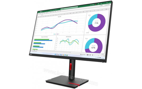 LENOVO ThinkVision T32h-30 - Vue 3/4 droite