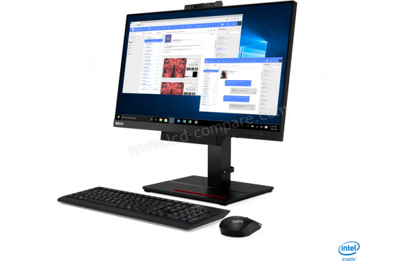 LENOVO ThinkCentre Tiny-in-One 24 Touch Gen4 - Vue 3/4 droite (clavier et souris non fournis)