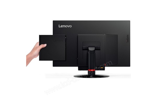 LENOVO ThinkCentre Tiny-in-One 24 - Vue de l'arri&egrave;re avec dock PC