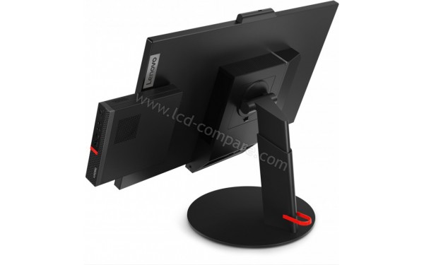 LENOVO ThinkCentre Tiny-in-One 27 - Vue avec un PC optionnel en cours d'int&eacute;gration