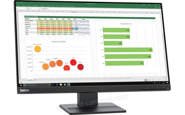 LENOVO ThinkVision E24q-20 - Vue 3/4 gauche
