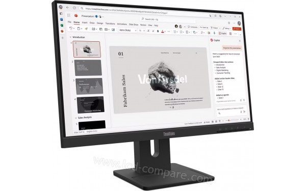 LENOVO ThinkVision E22-40 - Vue 3/4 gauche
