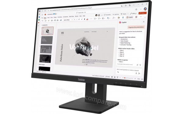LENOVO ThinkVision E22-40 - Vue 3/4 droite