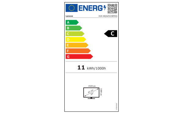LENOVO ThinkVision E24-40 - &Eacute;tiquette &eacute;nergie v2