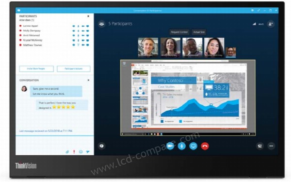 LENOVO ThinkVision M14 - Vue de face