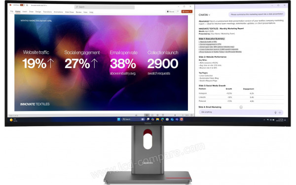 LENOVO ThinkVision P40WD-40 - Vue de face