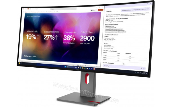 LENOVO ThinkVision P40WD-40 - Vue 3/4 droite