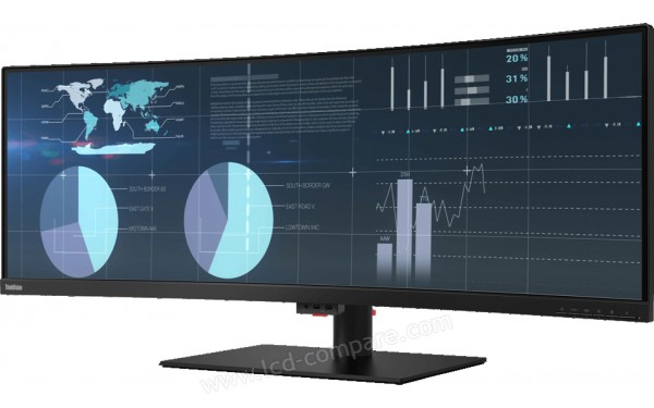 LENOVO ThinkVision P44w-10 Audio - Vue 3/4 droite