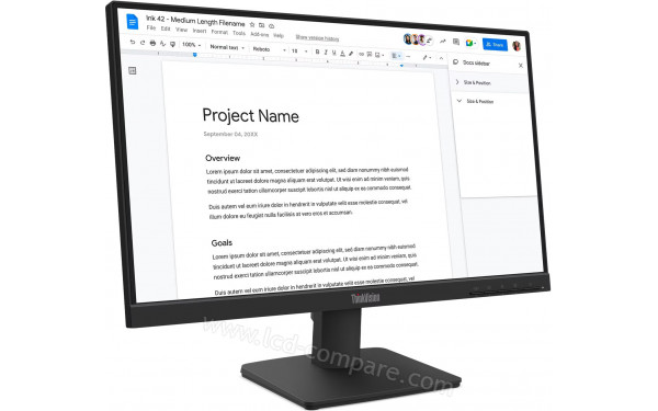 LENOVO ThinkVision S22-4e - Vue 3/4 gauche