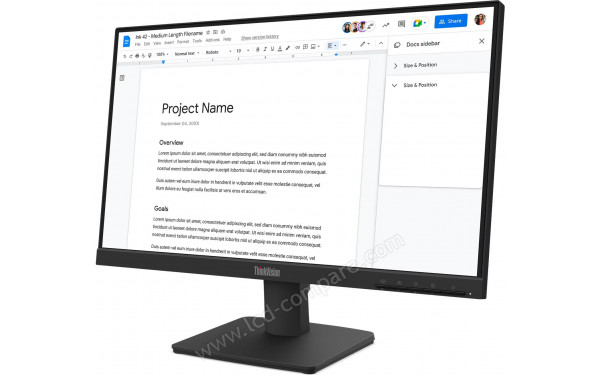 LENOVO ThinkVision S22-4e - Vue 3/4 droite