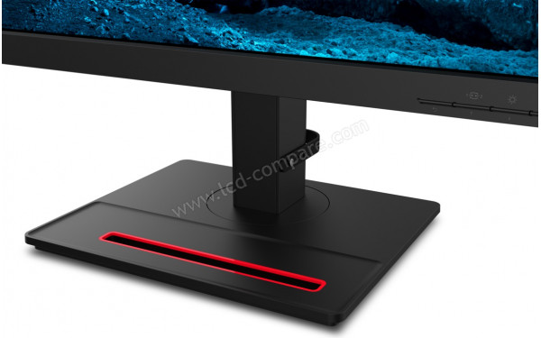 LENOVO ThinkVision T23i-20 - Zoom sur la partie basse et l'emplacement pour smartphone
