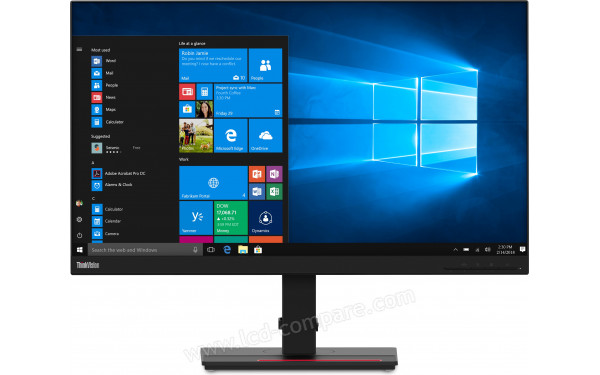 LENOVO ThinkVision T27h-20 - Vue de face (hauteur diff&eacute;rente)