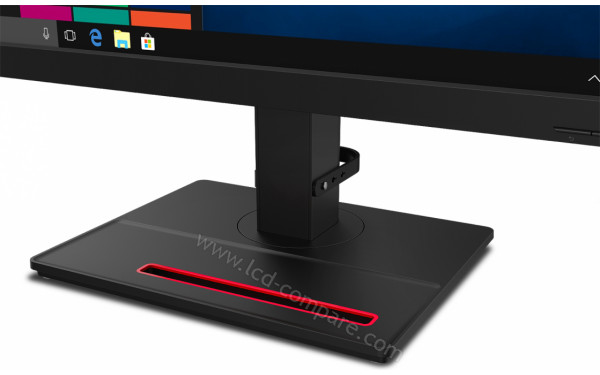 LENOVO ThinkVision T27q-20 - Zoom sur la partie basse avec support de t&eacute;l&eacute;phone