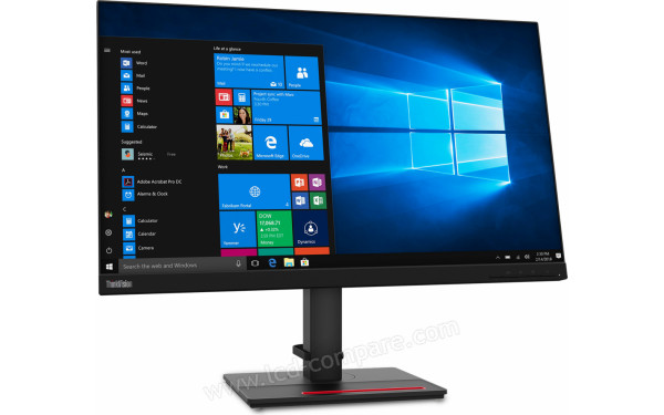 LENOVO ThinkVision T27q-20 - Vue 3/4 gauche (position haute)