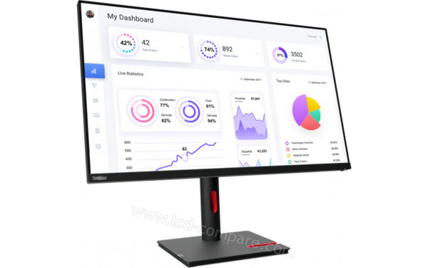 LENOVO ThinkVision T32p-30 - Vue 3/4 gauche