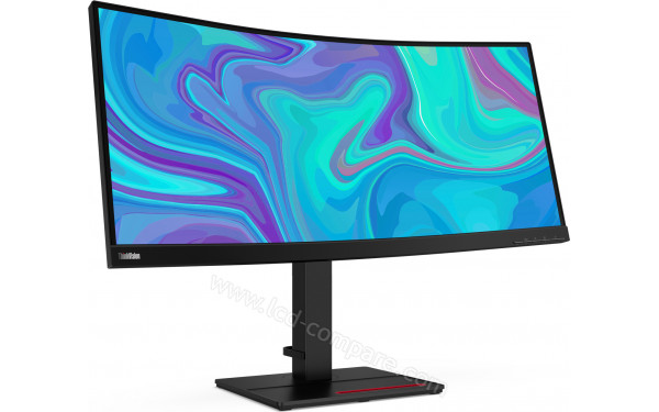 LENOVO ThinkVision T34w-20 - Vue 3/4 gauche (hauteur diff&eacute;rente)
