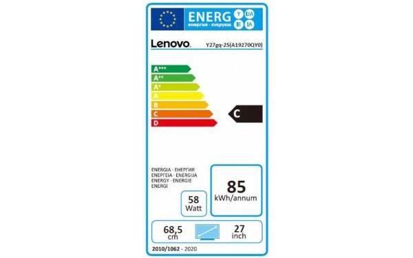LENOVO Legion Y27gq-25 - &Eacute;tiquette &eacute;nergie
