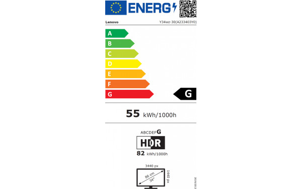 LENOVO Legion Y34wz-30 CO2 - &Eacute;tiquette &eacute;nergie v2