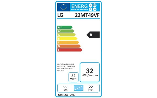 LG 22MT49VF-PZ - &Eacute;tiquette &eacute;nergie
