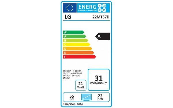 LG 22MT57D-PZ - &Eacute;tiquette &eacute;nergie