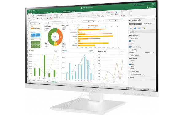 LG 24BN650Y-W - Vue 3/4 droite