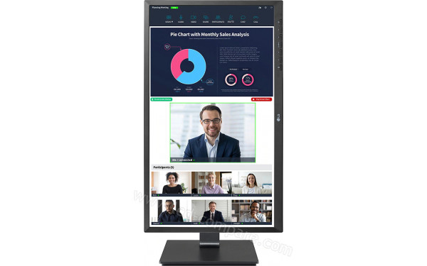 LG 24BP750C-B - Vue de face en mode portrait