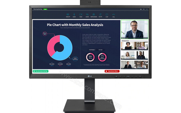 LG 24BP75CP-B - Vue de face cam&eacute;ra visible