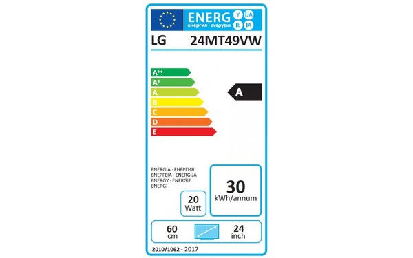 LG 24MT49VW-WZ - &Eacute;tiquette &eacute;nergie