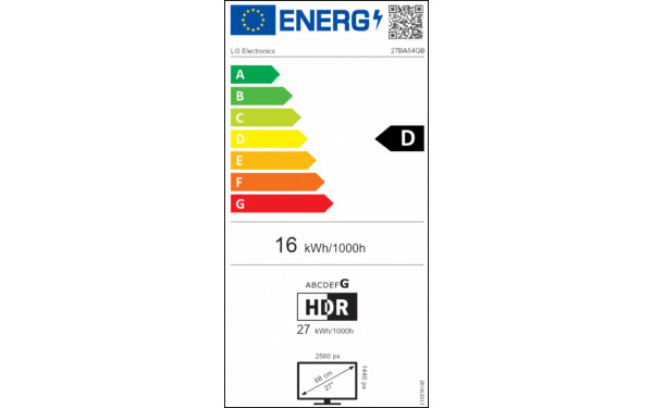 LG 27BA54QB-B - &Eacute;tiquette &eacute;nergie v2