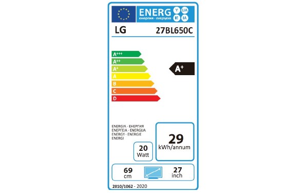 LG 27BL650C-B Import EU - &Eacute;tiquette &eacute;nergie
