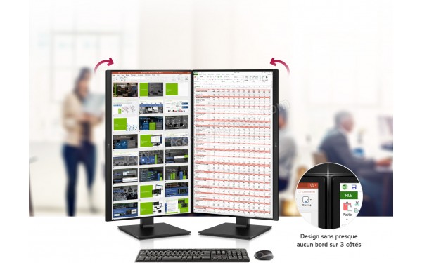 LG 27BL650C-B - Mode portrait avec des bordures tr&egrave;s fines