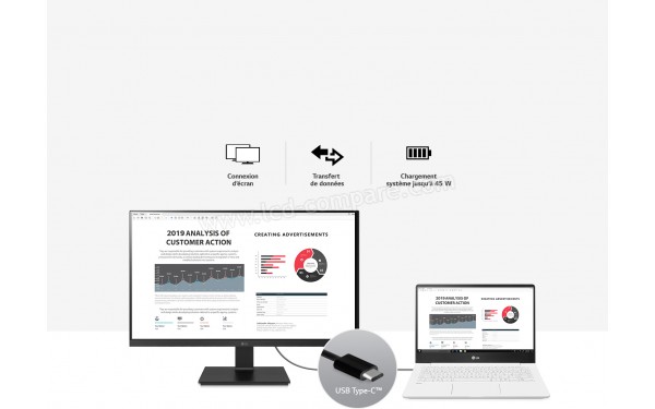 LG 27BL650C-B - USB-C : data et recharge