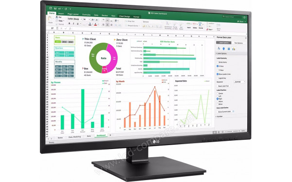 LG 27BN55UP-B - Vue 3/4 gauche