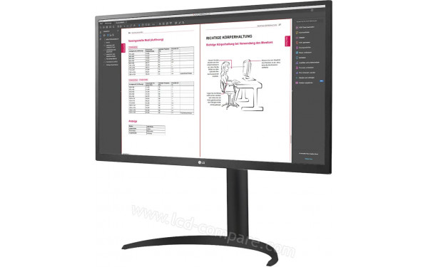 LG 27BP55U-B - Vue 3/4 droite