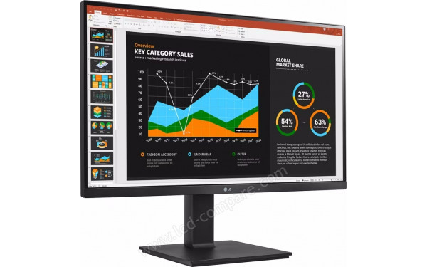 LG 27BQ75QB-B - Vue 3/4 gauche