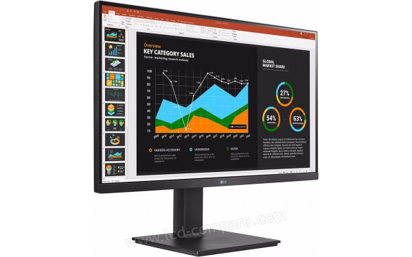 LG 27BQ75QB-B - Vue 3/4 gauche