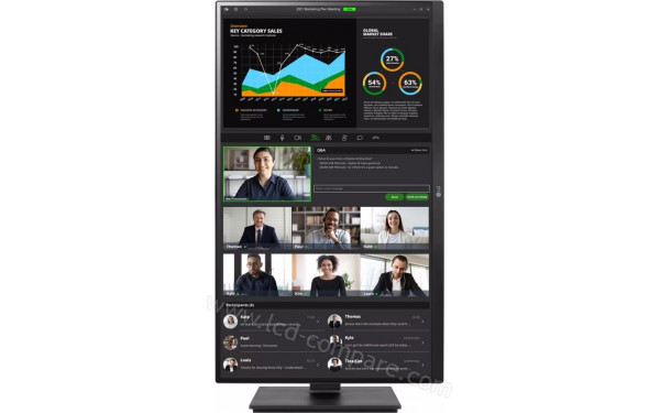 LG 27BQ75QC-B - Vue de face en mode portrait