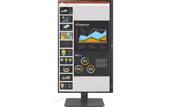 LG 27BR650B-C - Vue de face en mode portrait